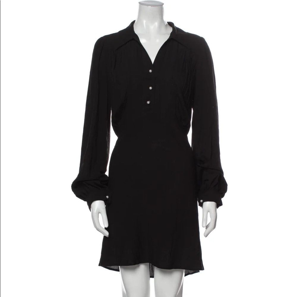 Stone cold fox black long sleeve v neck dress